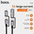 HOCO U138 All-in-One Cable - USB-C/Lightning to USB-C with Cigarette Lighter - Black MegaBDM