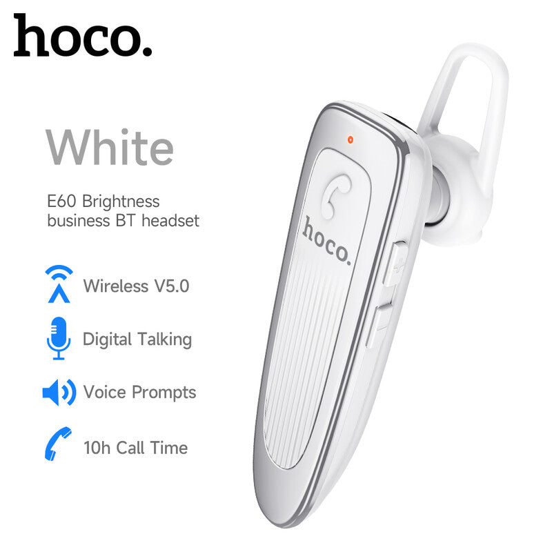 HOCO E60 Business Bluetooth Earphone - White MegaBDM