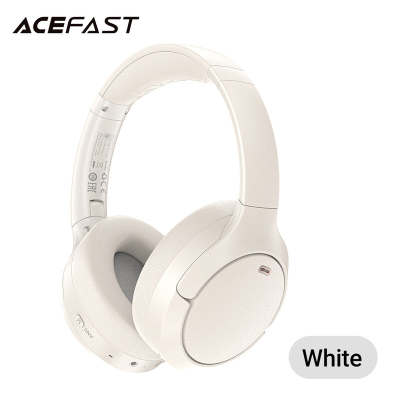 ACEFAST H6 Foldable Noise Cancellation Wireless Headphones - White MegaBDM