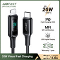 ACEFAST C6-01 20W USB-C to Lightning Charging Cable - 2M - Black MegaBDM