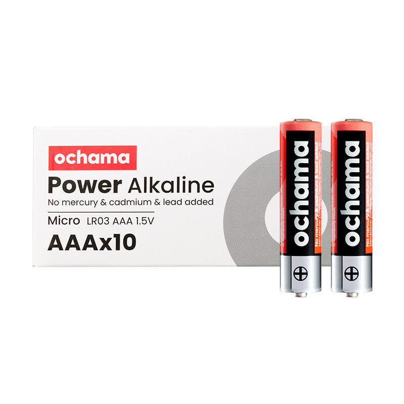 Ochama AAA Batteries 10 Pieces, Alkaline Mercury-Free Eco-Friendly, For Blood Pressure Monitor/Glucose Meter/Fingerprint Lock/Remote Control/Digital Scale/Toys MegaBDM