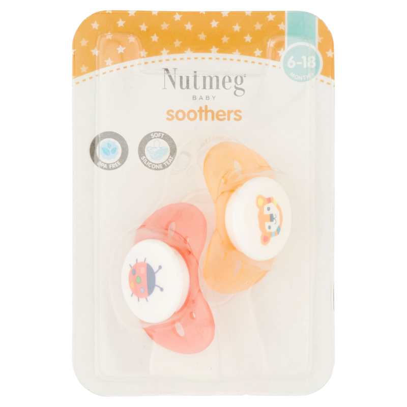Nutmeg Baby Soothers 6-18 Months (Assorted) MegaBDM