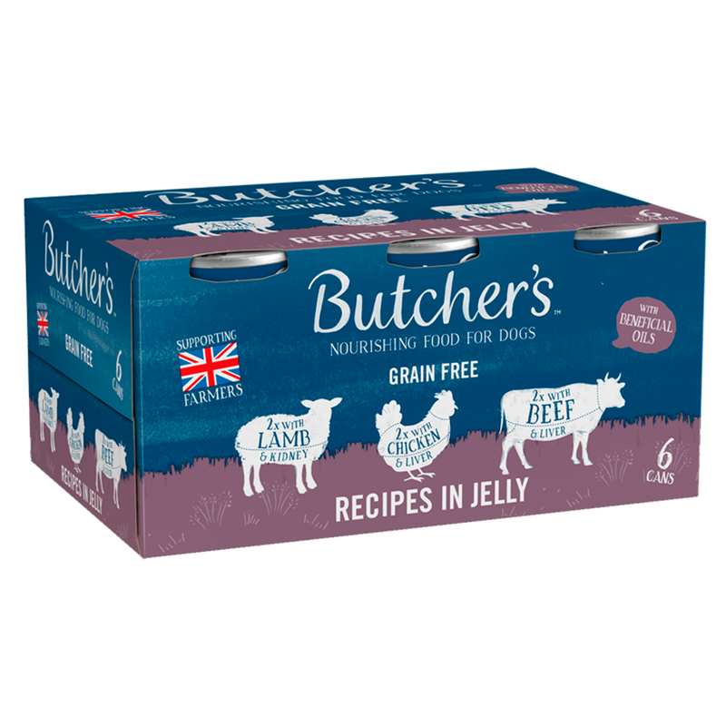 Butcher's Recipes in Jelly Wet Dog Food Tins 6 x 400g MegaBDM