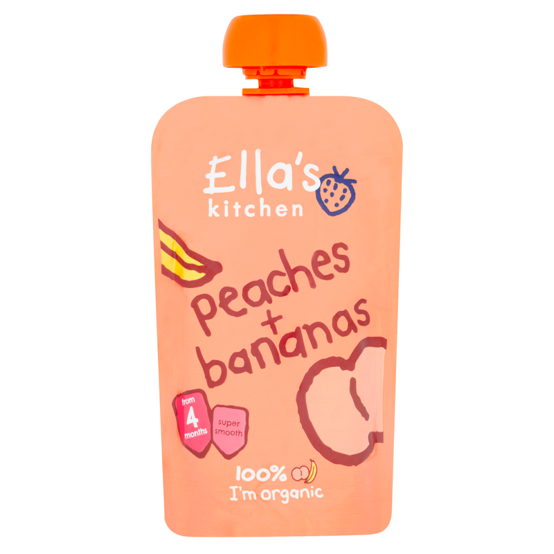 Ella's Kitchen Organic Peaches and Bananas Baby Pouch 4+ Months 120g MegaBDM