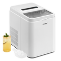 Comfee' RCI12WH1UK(E) Countertop Ice Maker, 12kg in 24H, 8 Ice Bullets in 6-9 Minutes, 2 Bullet Ice Sizes, Self-Cleaning Ice Machine with Ice Scoop & Basket, Suitable for Home/Kitchen/Office/Party MegaBDM