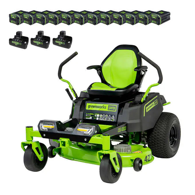 80V 42" Cordless Battery CrossoverZ Zero Turn Lawn Mower, Twelve (12) 4.0 Ah Batteries and (3) Dual-Port Turbo Chargers, CRZ4281 MegaBDM