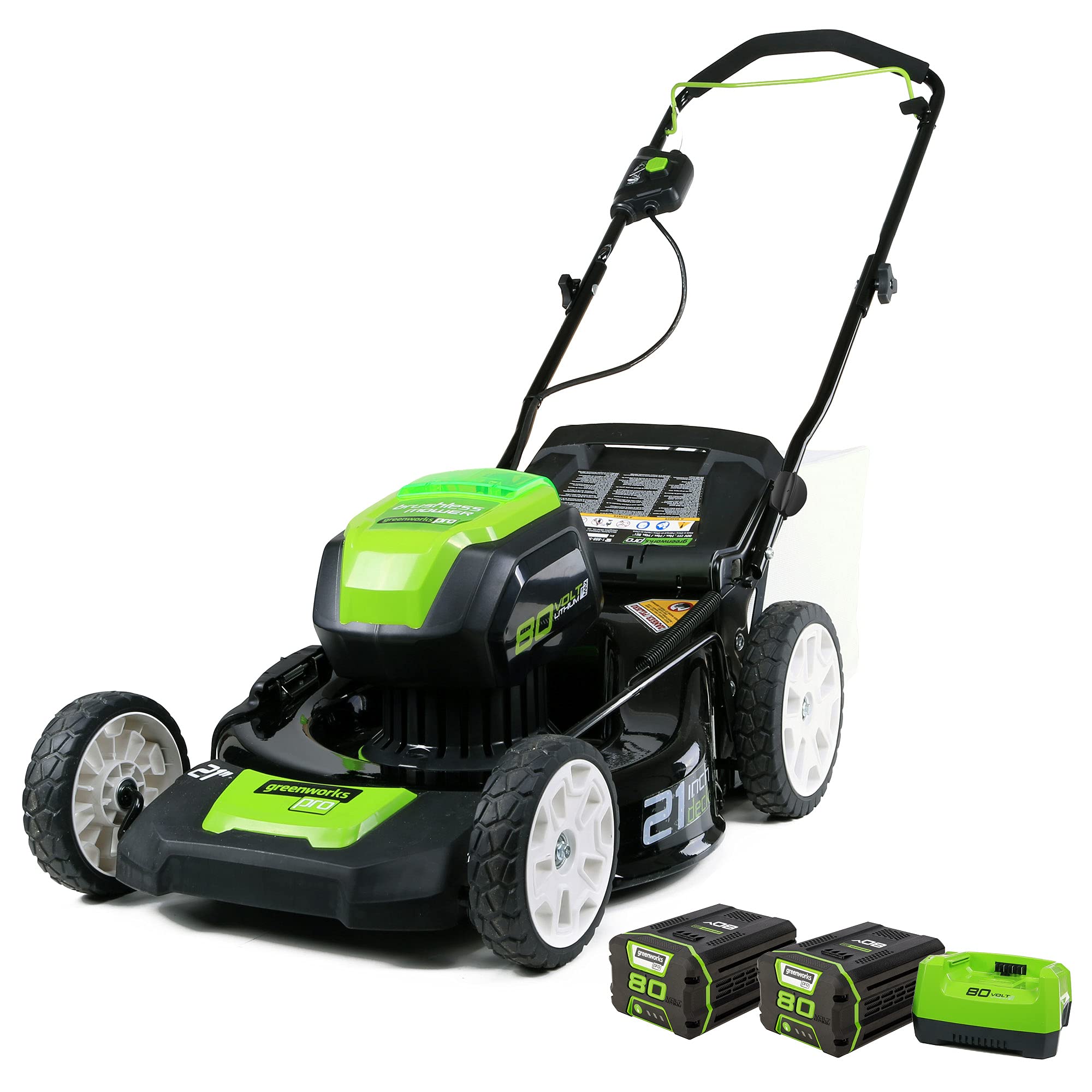 Pro 80V 21" Brushless Push Lawn Mower w/ (2) 2.0Ah Batteries & Rapid Charger MegaBDM
