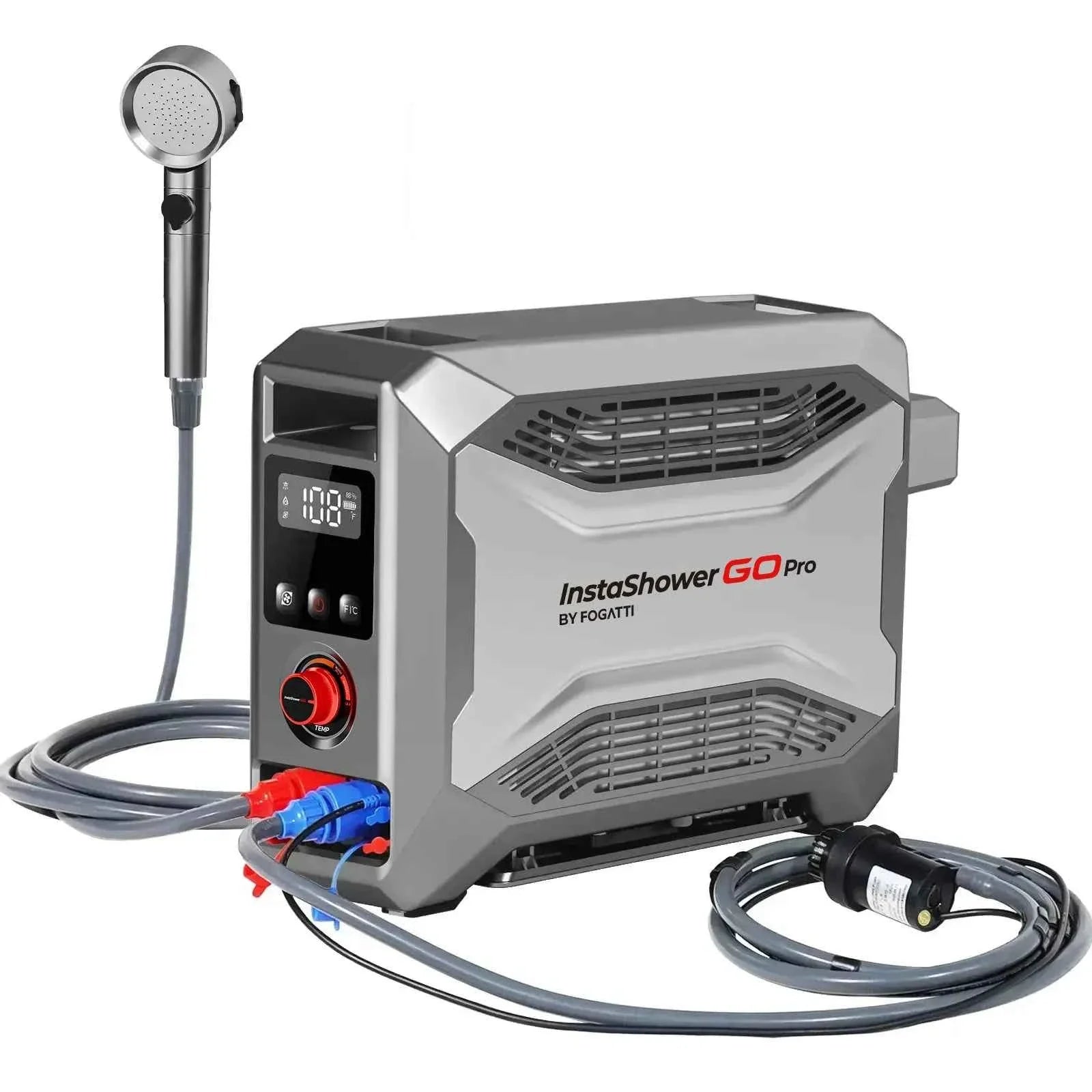 REFURBISHED - Fogatti InstaShower GO Pro Outdoor Portable Water Heater with Water Pump | 22,000 BTU MegaBDM