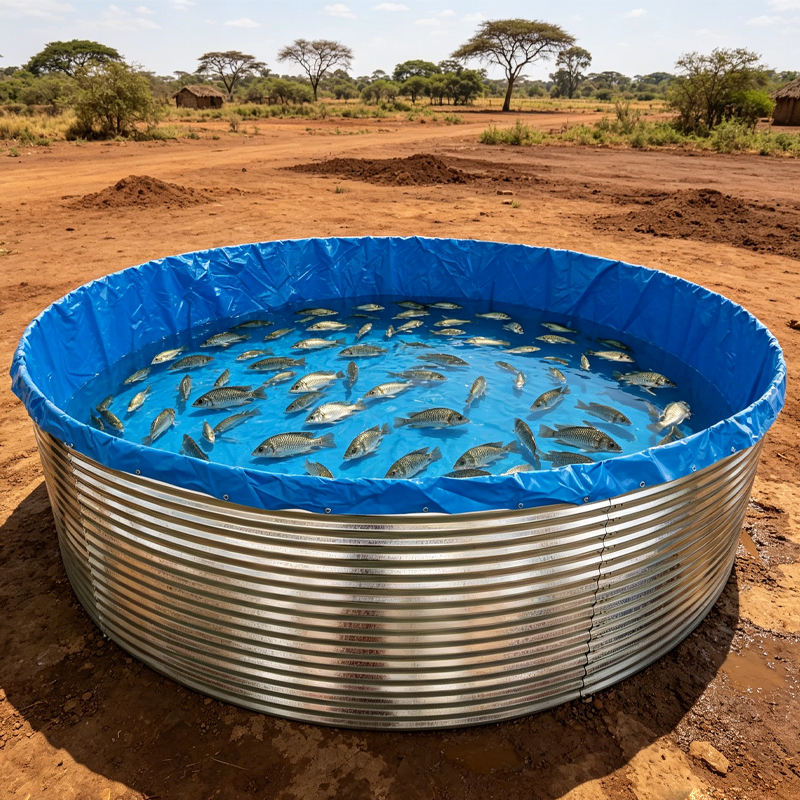 Anti-Bulging Reinforced Metal Frame Fish Pond for High-Load Water Storage 6*1.43m MegaBDM