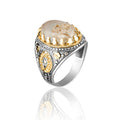 925 Sterling Silver Horseshoe Oman Agate Turkish Men’s Ring – EU Local Stock