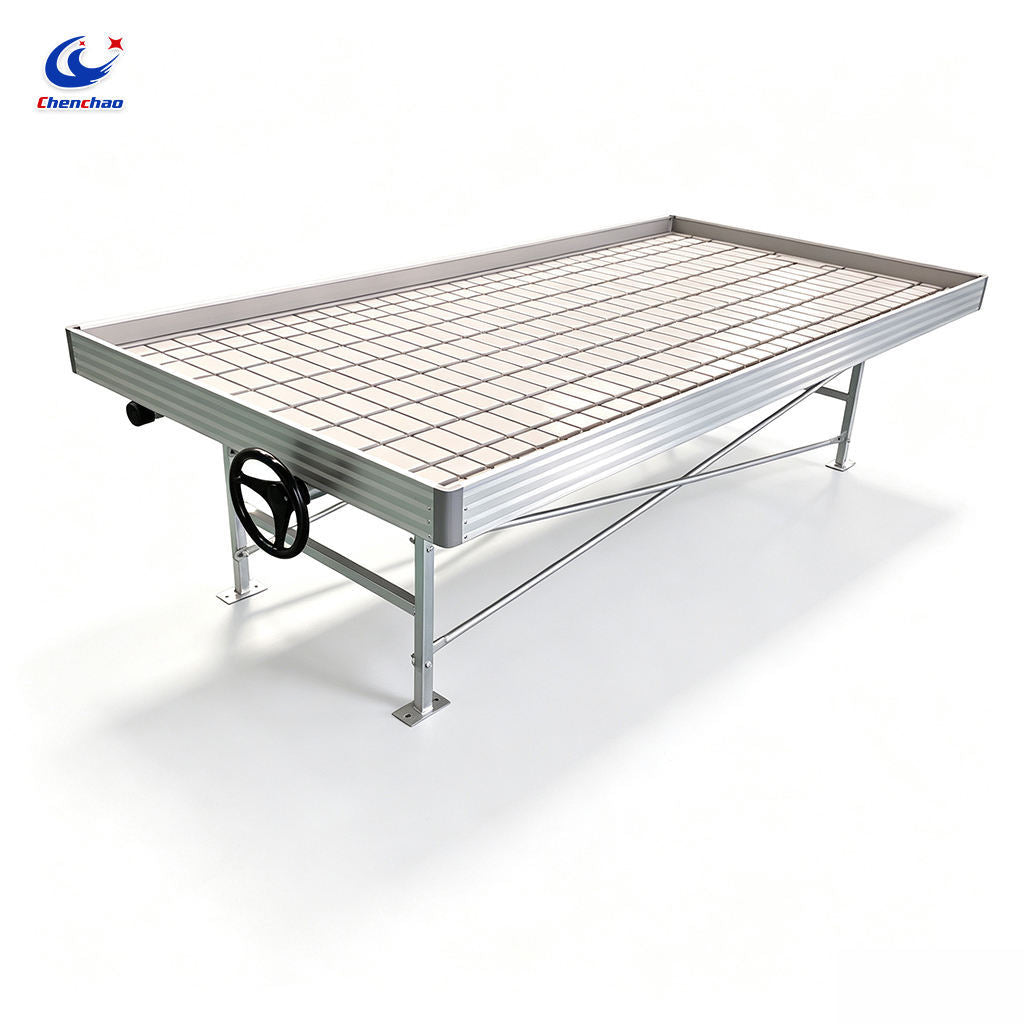 Durable Ebb and Flow Bench with Anti-UV Trays Reliable Hydroponic Rolling Bench for Flower Nursery MegaBDM