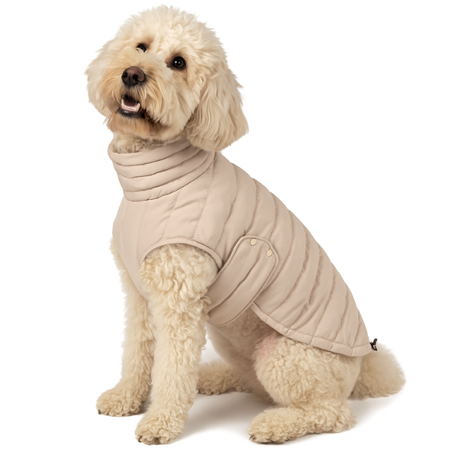 Luxury Quilted Polyester Dog Raincoat – Warm & Windproof, Custom Private Label – Small & Large Breeds – EU Local Stock