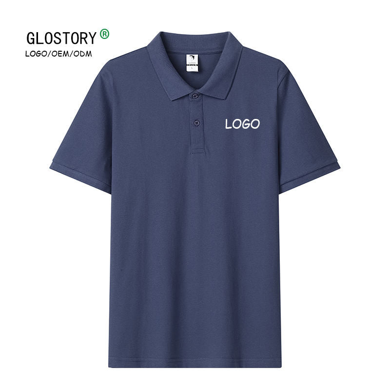 Custom Logo Men’s 100% Cotton Polo Golf Shirt – Short Sleeve, Half Button – EU Local Stock