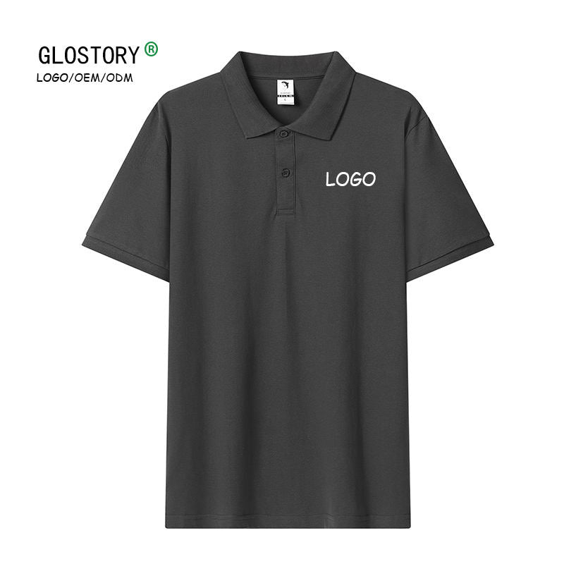 Custom Logo 180GSM Men’s 100% Cotton Polo Golf Shirt – Short Sleeve, Half Button – EU Local Stock