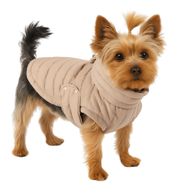 Luxury Quilted Polyester Dog Raincoat – Warm & Windproof, Custom Private Label – Small & Large Breeds – EU Local Stock