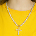 Wholesale Price 1.2Inch Moissanite Cross Pendant Hip Hop Style Round Brilliant Cut Moissanite 925 Silver Hip Hop Pendan