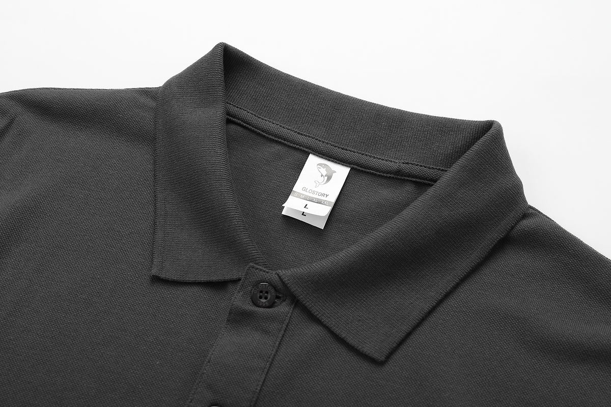 Custom Logo 180GSM Men’s 100% Cotton Polo Golf Shirt – Short Sleeve, Half Button – EU Local Stock