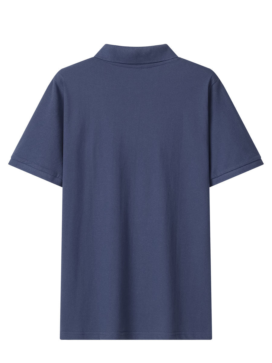 Custom Logo Men’s 100% Cotton Polo Golf Shirt – Short Sleeve, Half Button – EU Local Stock