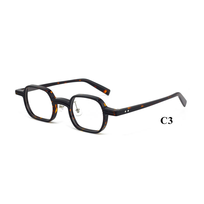 Cellulose Acetate Square Geometric Pattern Designer Unisex Optical Eyeglasses Frames Wholesale