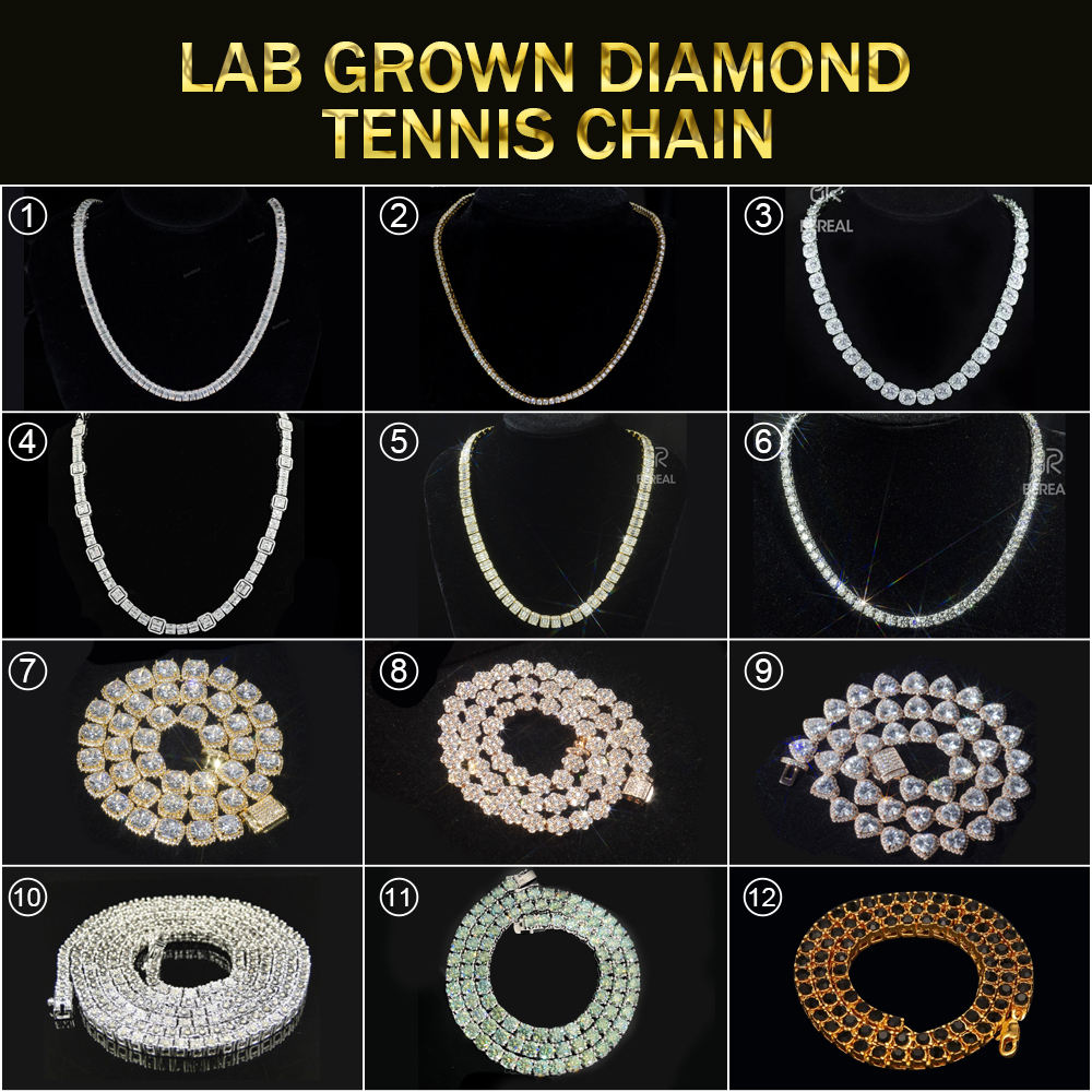 Fast Shipping 5MM 925 Silver Tennis Chain Bracelet Iced Out Round Brilliant Cut Moissanite Tennis Link Hip Hop Jewelry