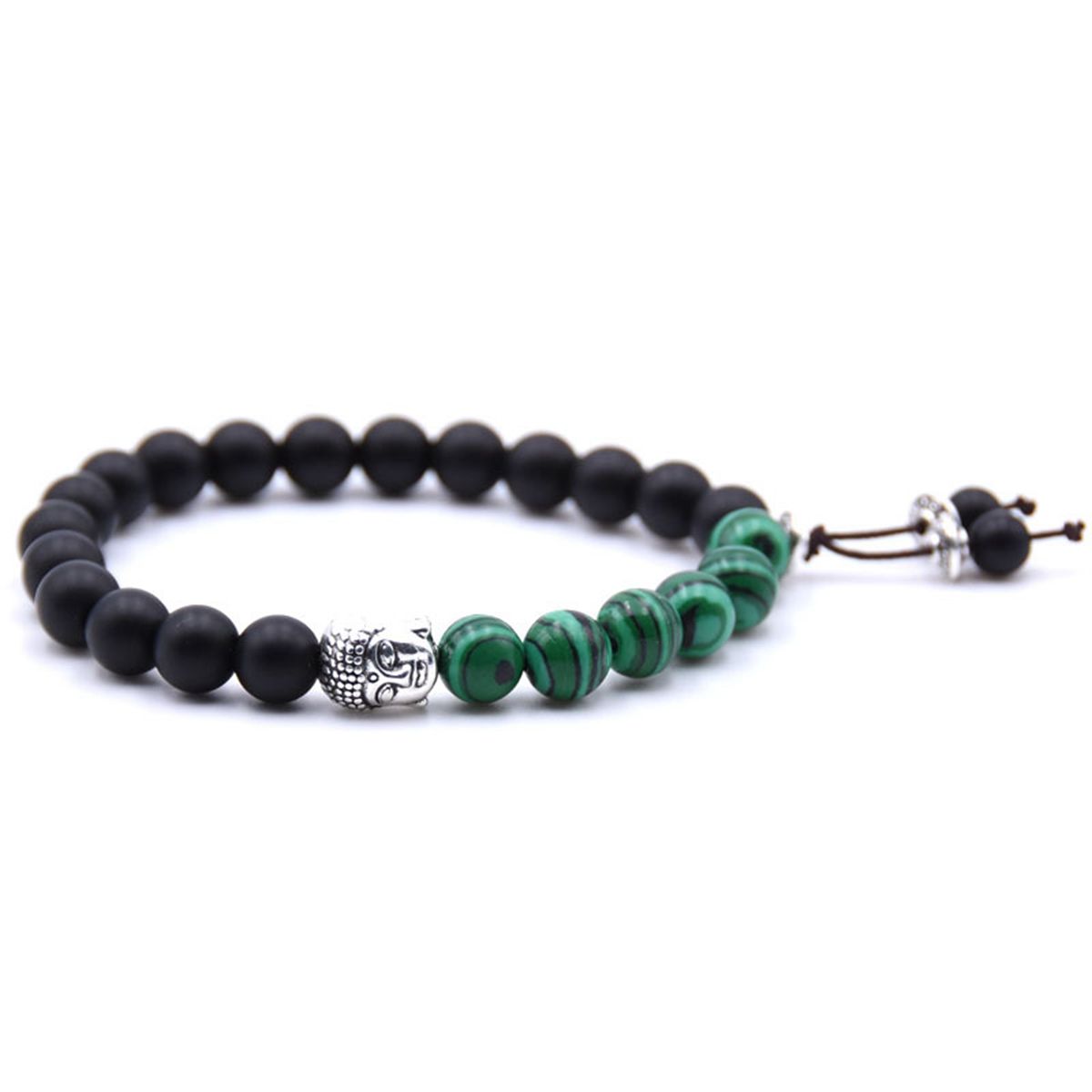 Matte Black Onyx & Malachite Healing Gemstone Bracelet — Wholesale Couples & Gift