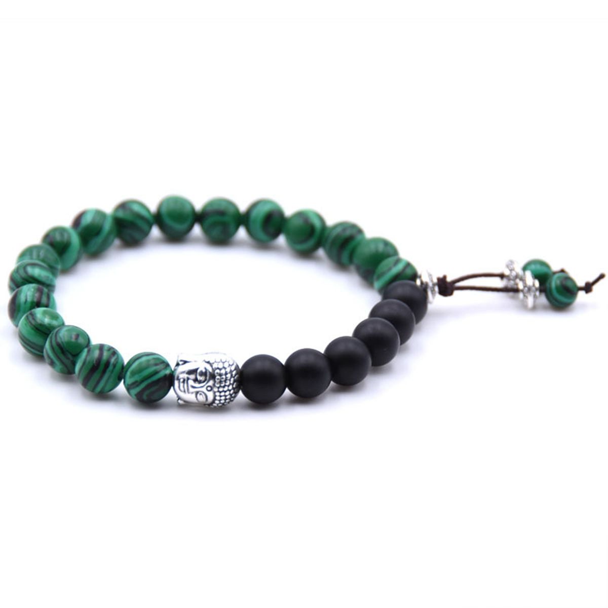 Matte Black Onyx & Malachite Healing Gemstone Bracelet — Wholesale Couples & Gift