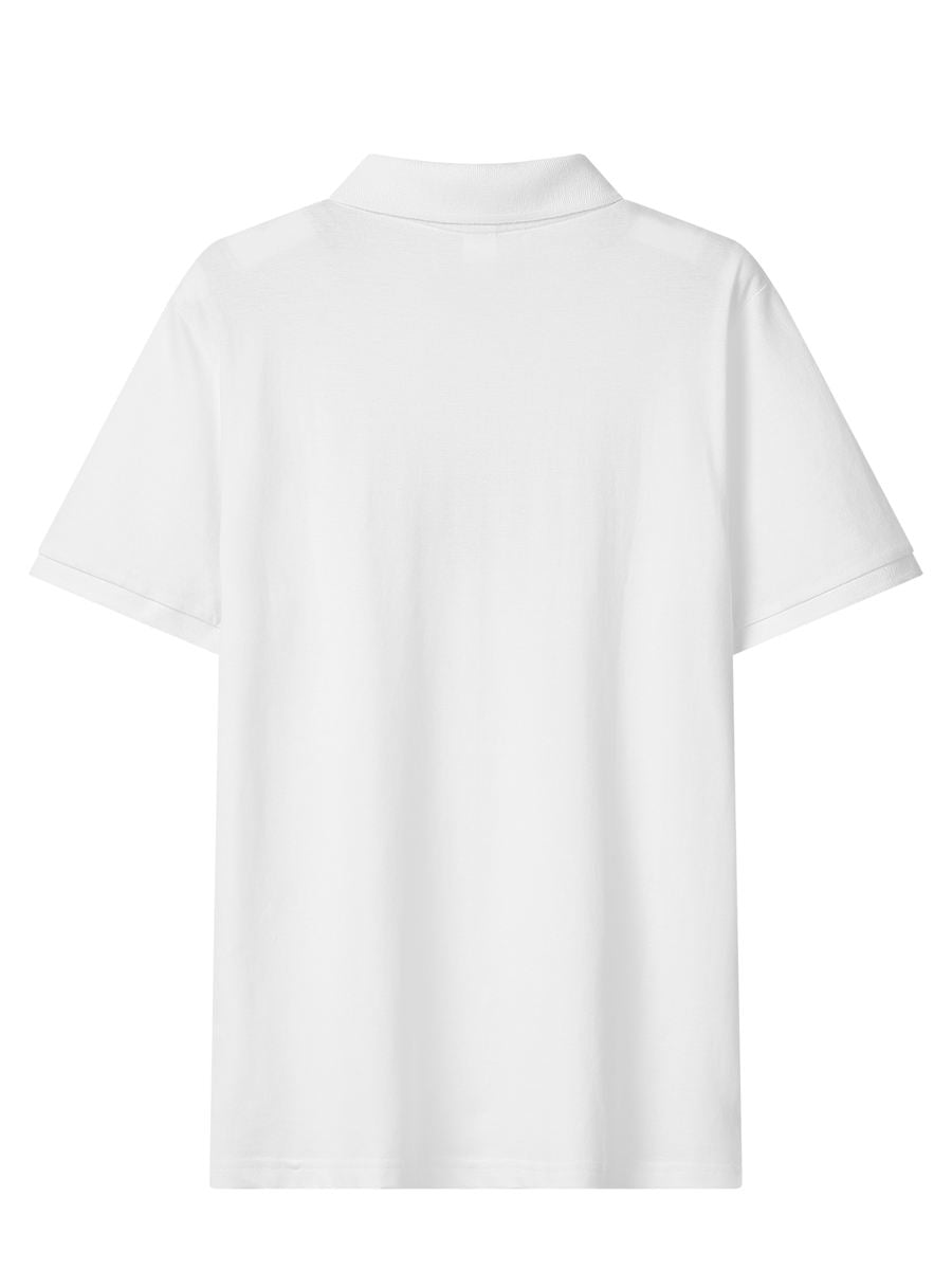 Custom Logo Men’s 100% Cotton Polo Golf Shirt – Short Sleeve, Half Button – EU Local Stock