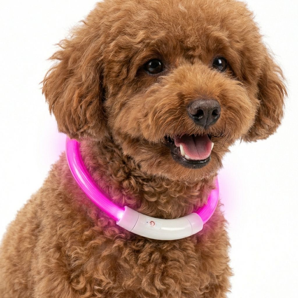 USB Rechargeable Waterproof Dog Collar – Flashing Light & Reflective Strips for Night Safety – EU Local Stock
