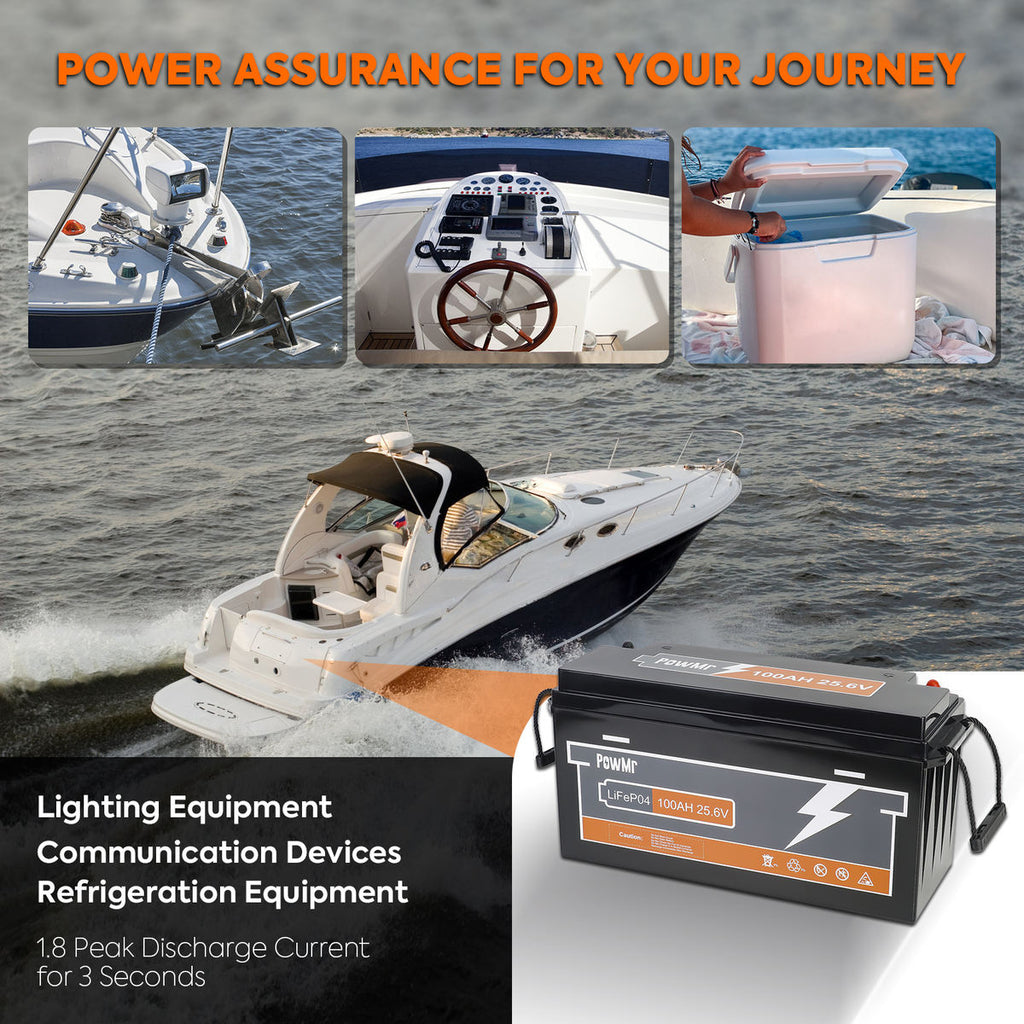 PowMr 100AH 25.6V 2560Wh LiFePO4 Lithium Battery – Parallel & Series Support – EU Local Stock