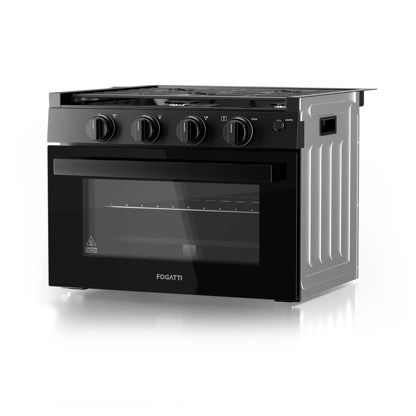 FOGATTI 17-Inch RV Oven Stove Combo | 3 Burner Propane Gas Range | Travel Trailer & Camper MegaBDM